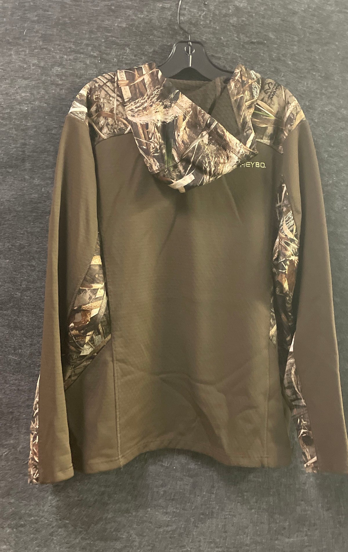 Heybo Men's Brown Realtree Camo Quarter Zip Hoodie Hunting Jacket Sz M