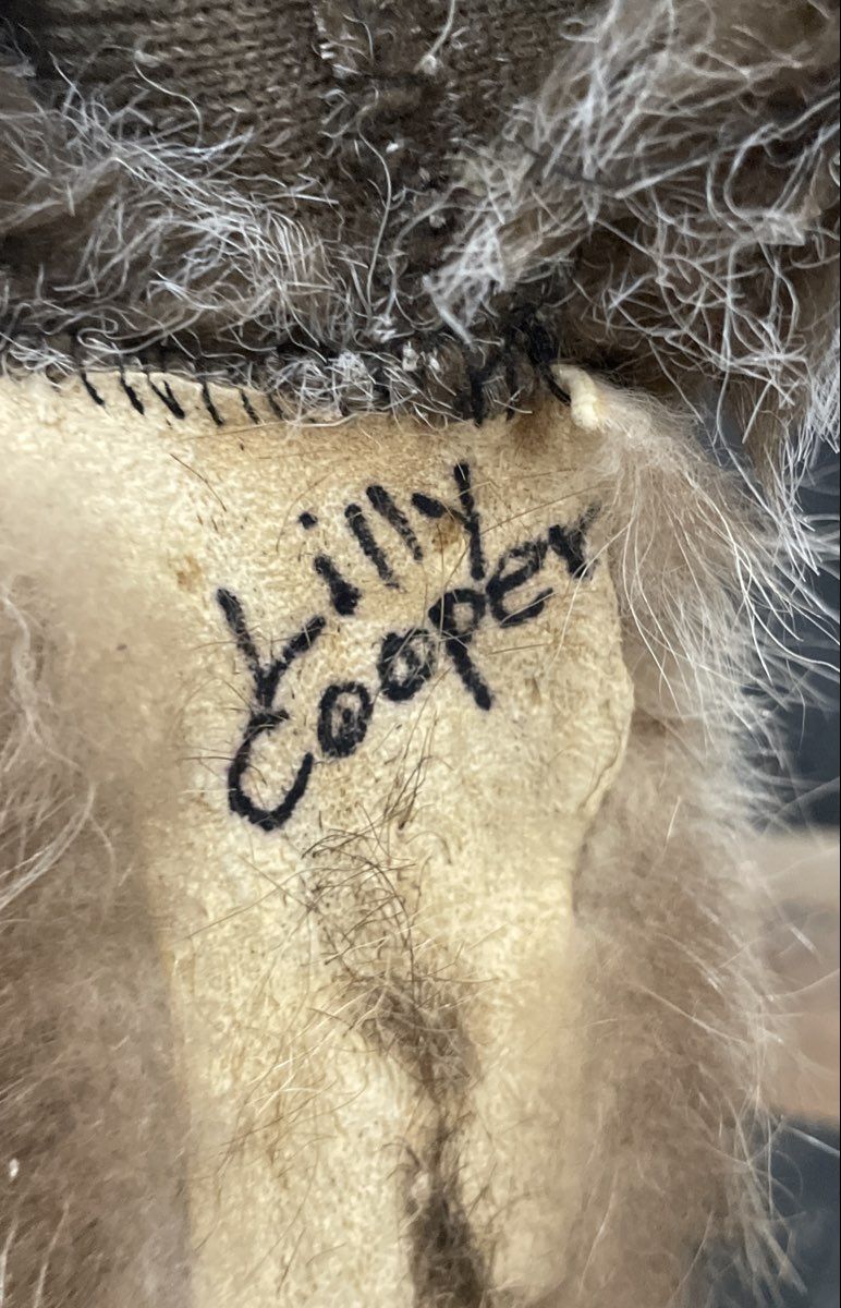 Vintage Unisex Raccoon Skin Cap Real Fur Davy Crockett Hat with Tail Brown Gray
