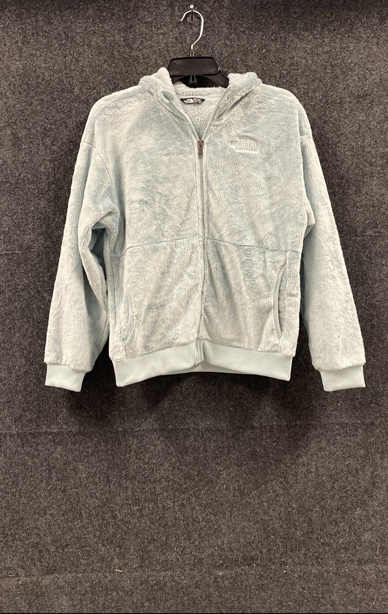 The North Face Girl's Blue High Pile Fleece Full Zip Hoodie Jacket Sz XL 14/16