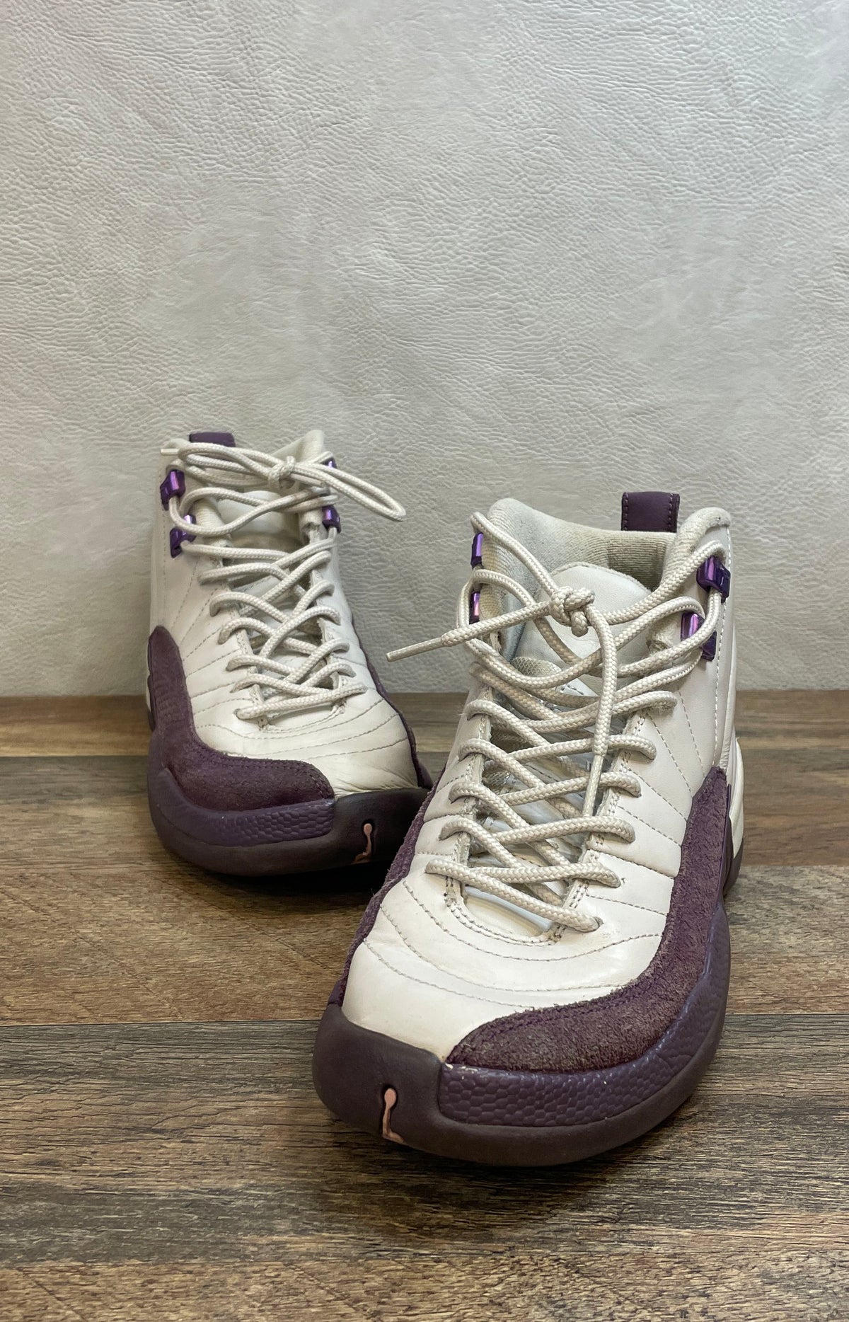 Nike Air Jordan 12 Retro Bordeaux White Purple GS Basketball Shoes Size 6Y