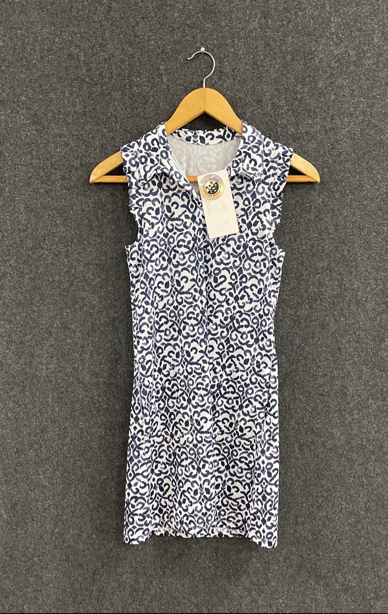 Gottex Women's Tennis Dress Navy Santorini Ruffle Sleeveless Sz XS NWT