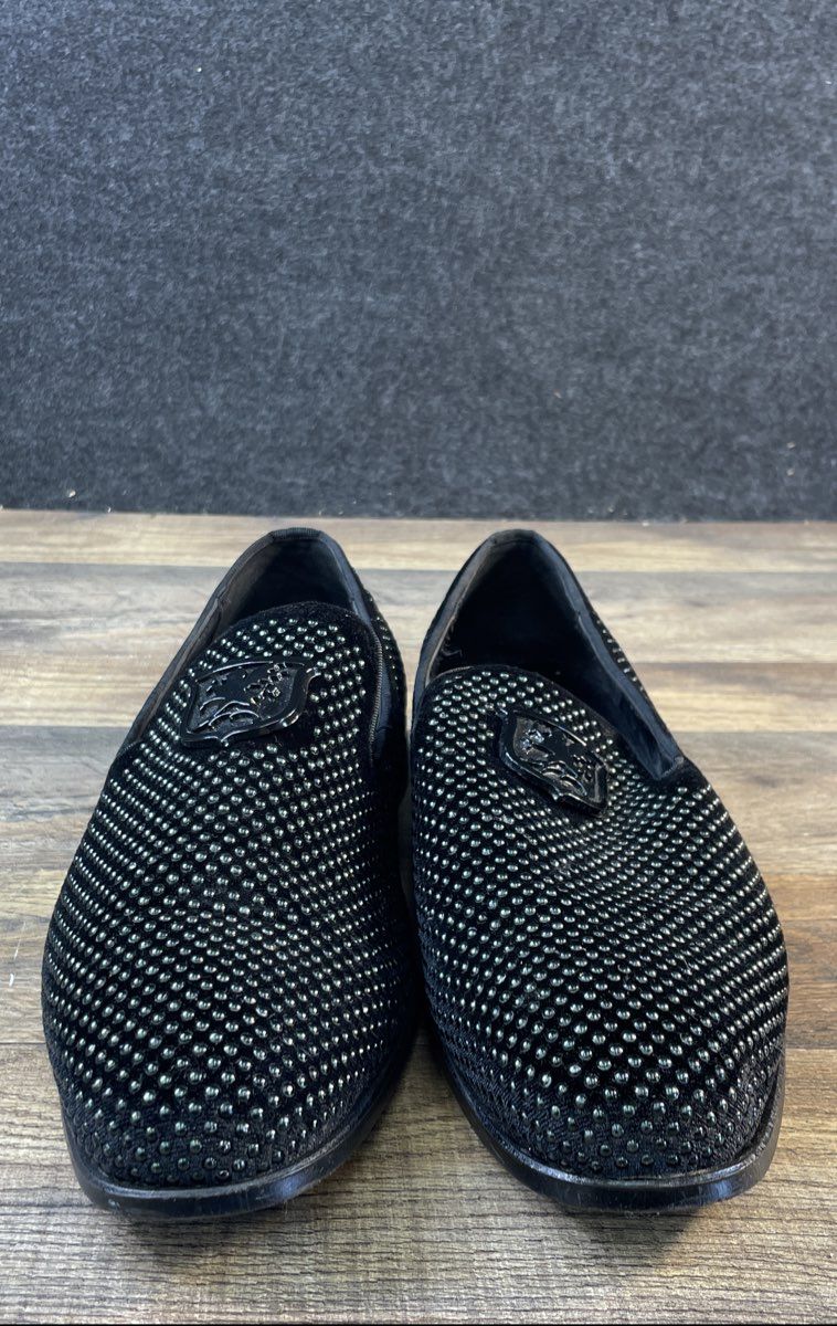 Stacy Adams Swagger Studded Black Slip-On Loafers Dress Shoes Size 10M