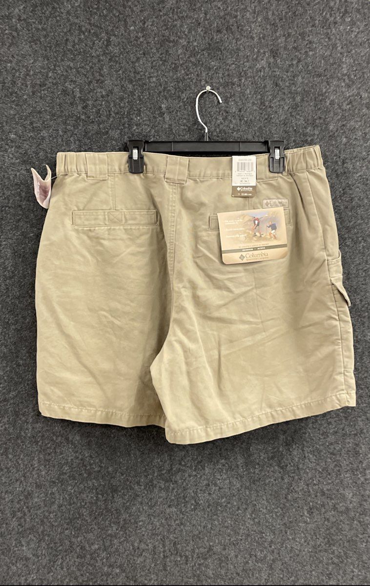 Columbia Men's Klamath Cargo II Shorts Tan Cotton Canvas NWT Sz 42 7" Inseam