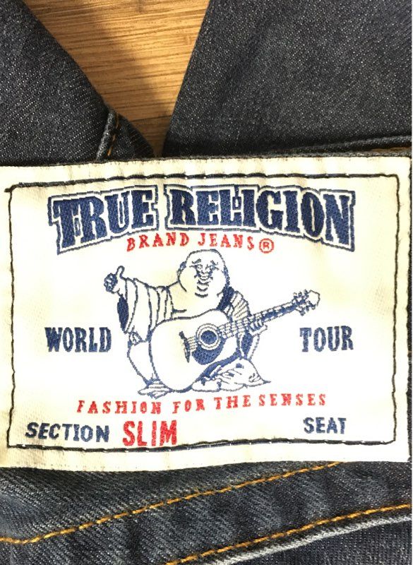 True Religion Men's Blue Slim W/ Flap Pockets Horseshoe Jeans Size 28