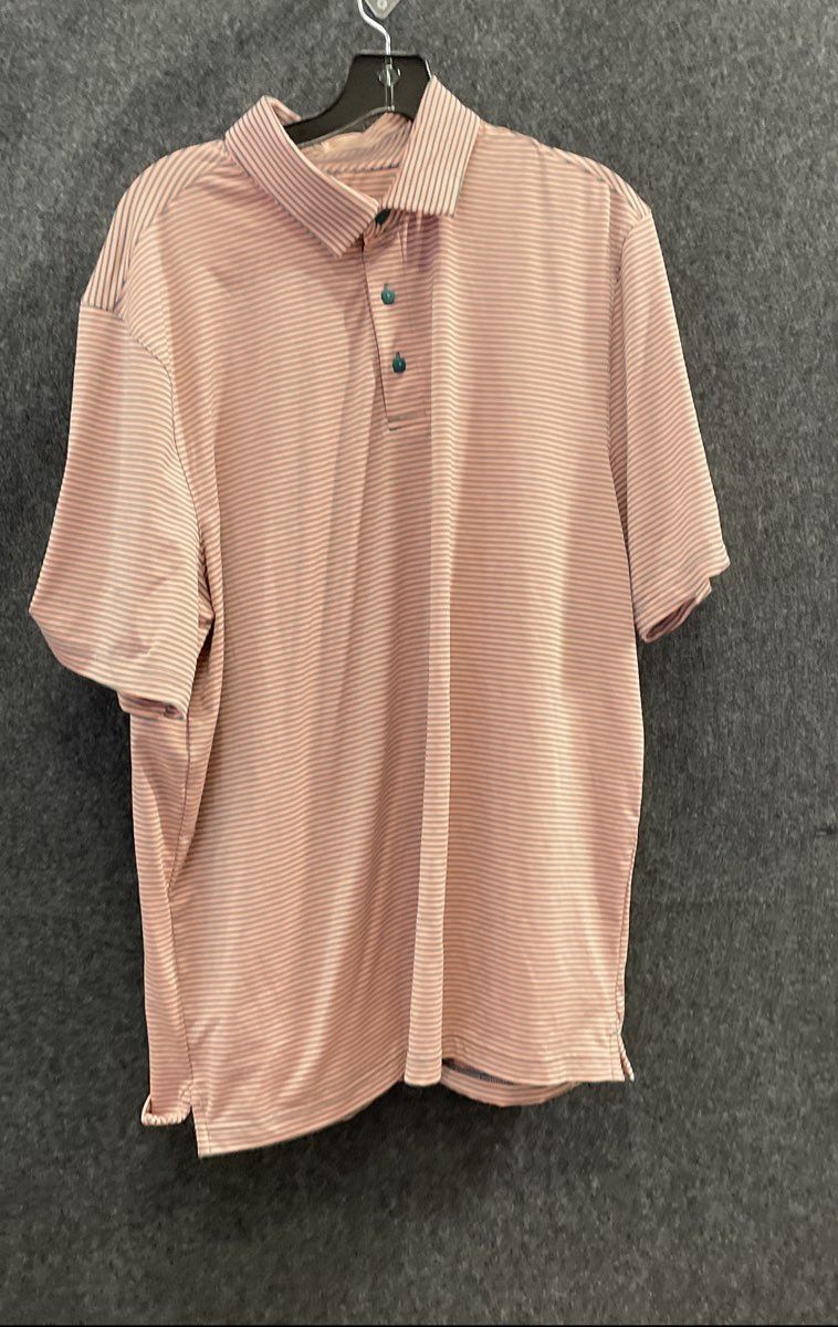 Under Armour Men's Pink Striped Performance Short Sleeve Golf Polo Shirt Sz XL