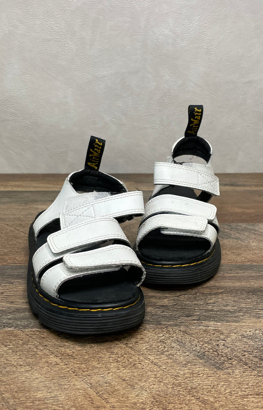 Dr. Martens Klaire J White Leather Triple Strap Youth Sandals Size 1