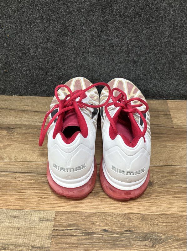 Nike Air Max 2011 White Sport Red Women's Running Shoes Size 9