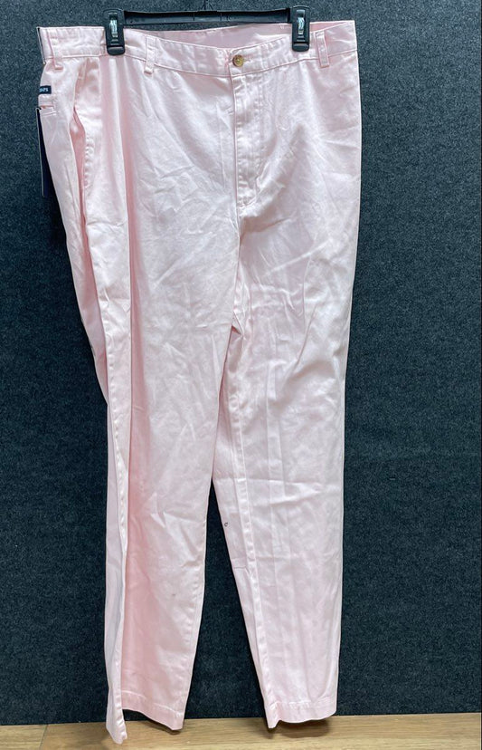 Chaps Men's Mitchell Relaxed Fit Flat Front Pink Chino Pants NWT 40x32