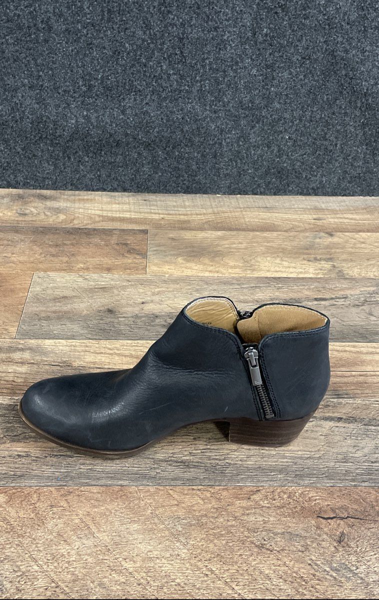Lucky Brand Burklee Black Leather Ankle Boots Women's Size 9M