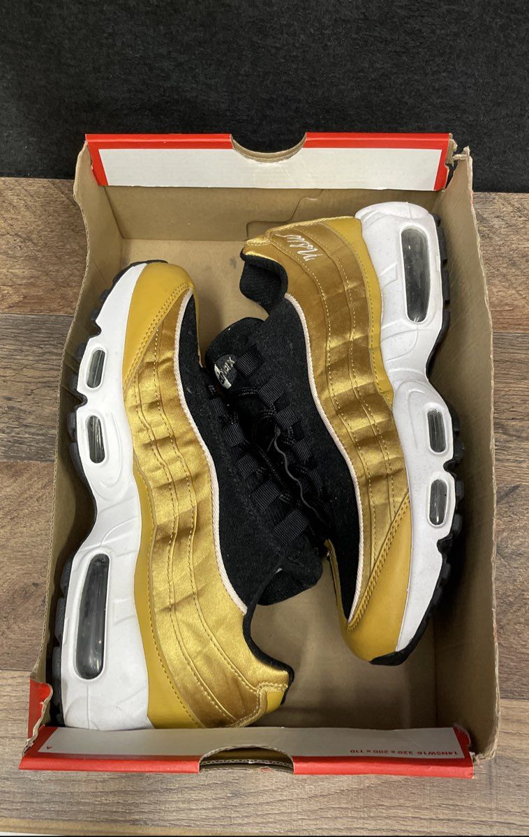 Nike Air Max 95 LX Wheat Gold Black Women's Sneakers AA1103-700 Size 8