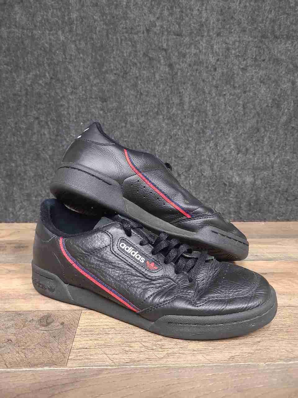 Adidas Continental 80 Core Black Scarlet Navy Sneakers Men's Size 8.5