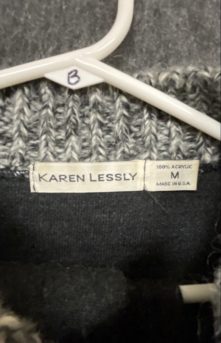 Vintage 90s Karen Lessly Women's 3pc Sweater Set Cardigan Tunic Pants Sz S M L
