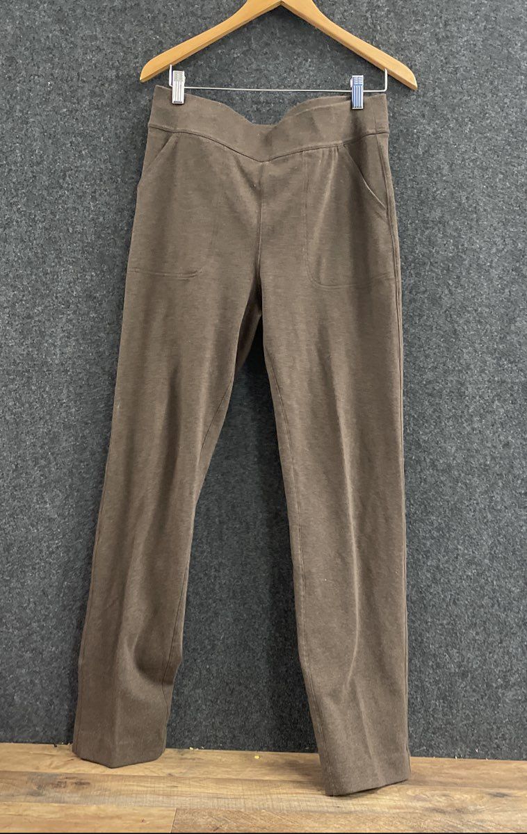 Duluth Trading Co Women's Brown Noga Naturale Straight Leg Pants Sz M x 33