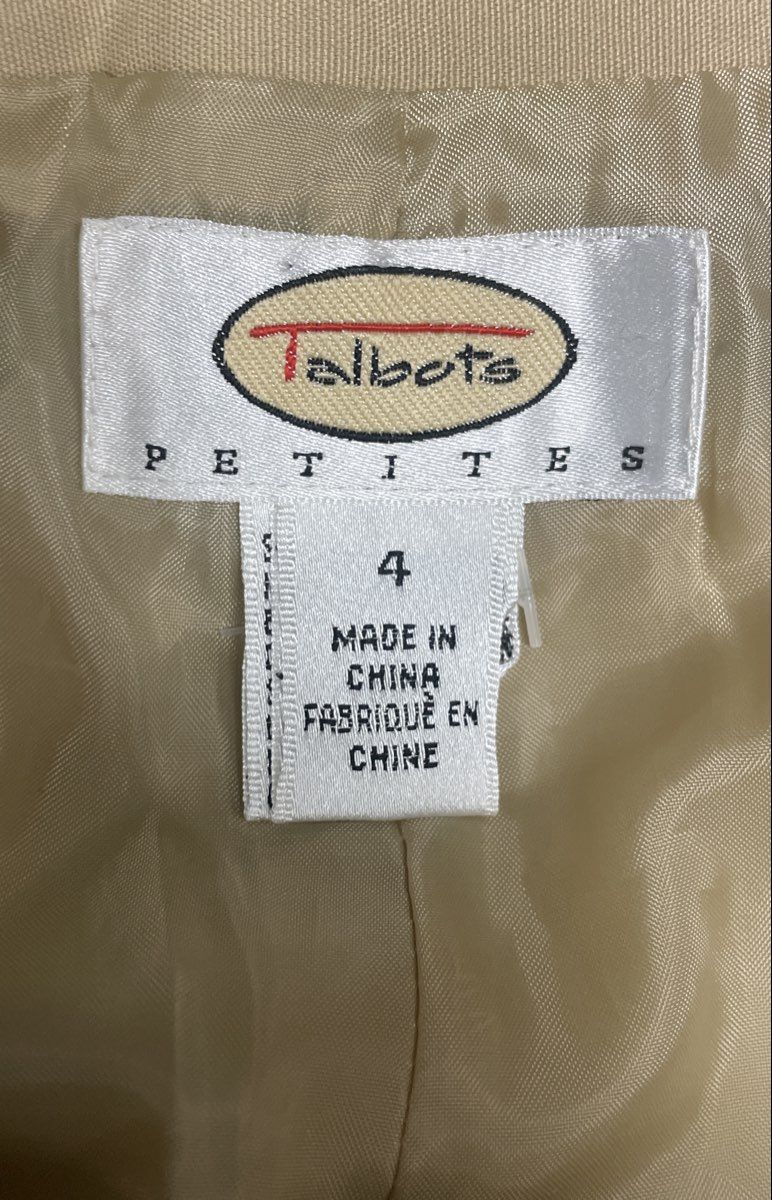 Vintage 90s Talbots Women's Khaki Embroidered Palm Tree Beach Pants Sz 4 Petites
