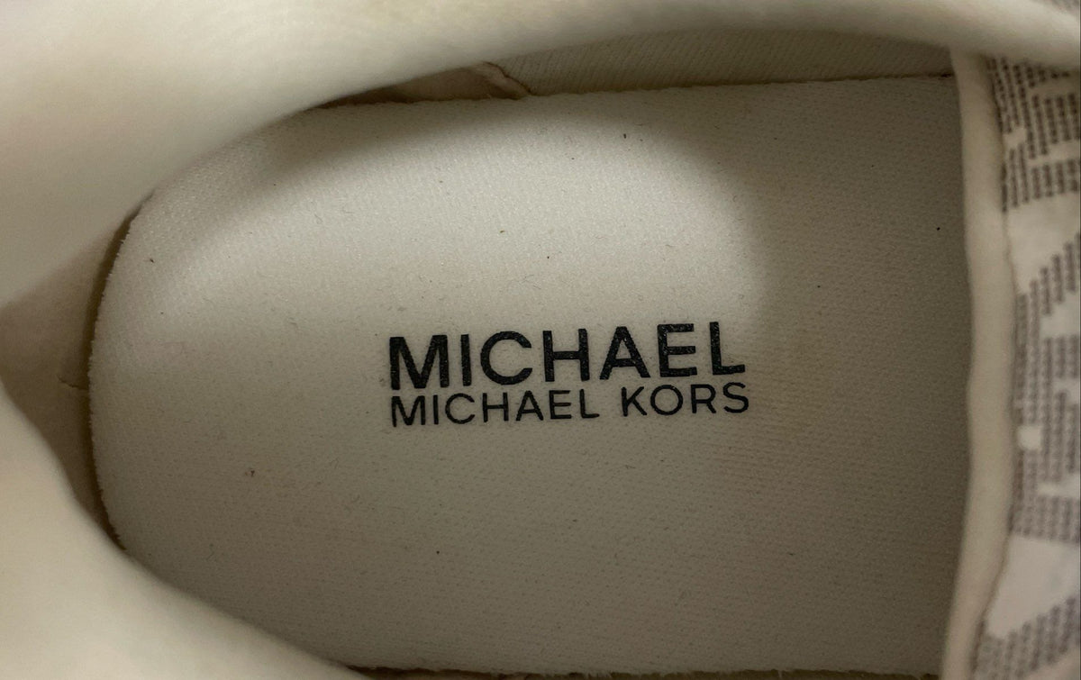 Michael Kors Kenyon White Monogram Low Top Kids Sneakers Size 2