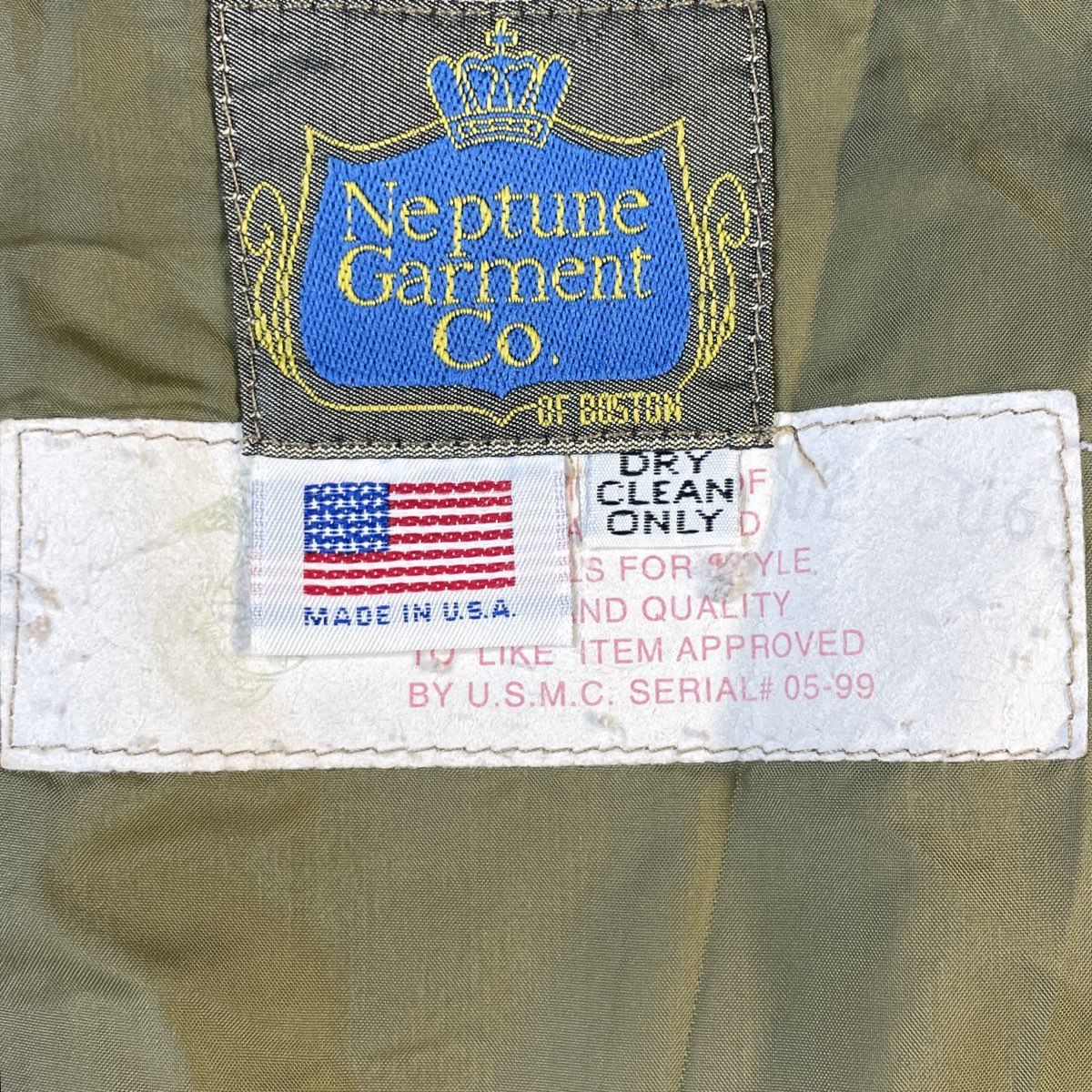Vintage USMC Tanker Jacket Neptune Garment Co Made in USA Sz 48 Long
