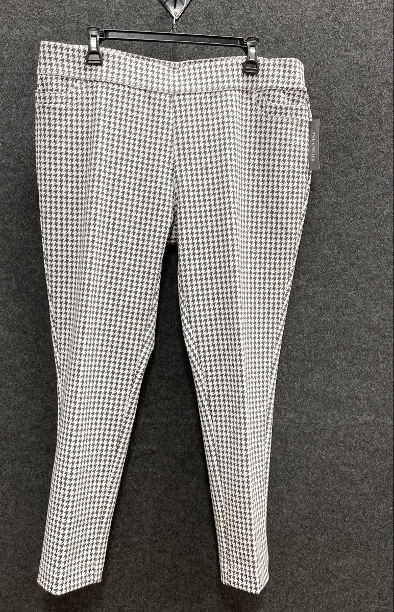 The Limited Women's Black White Houndstooth Pull On Tapered Leg Pants NWT Sz PXL