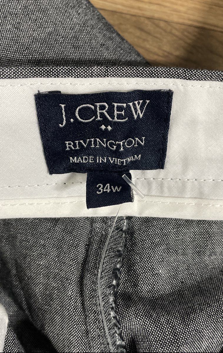 J. Crew Men's Rivington Grey Chambray 11" Inseam Shorts Sz 34 NWT