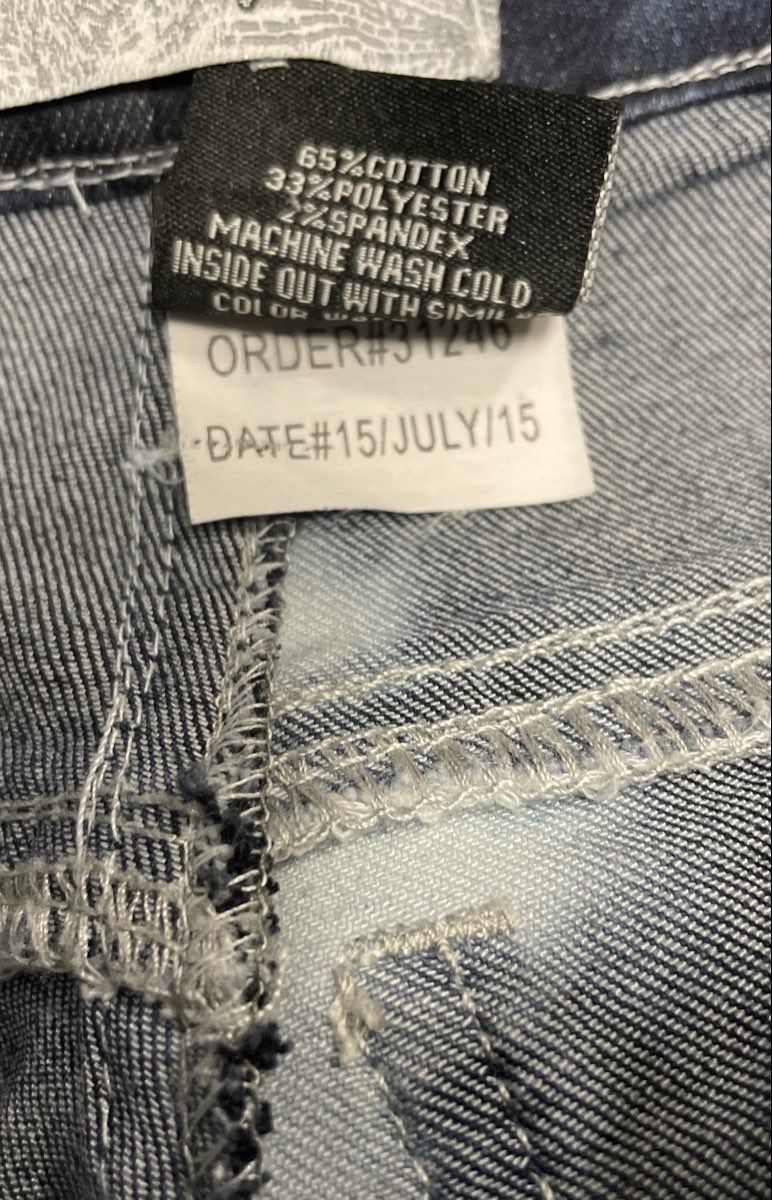 Hybrid & Company Women's Blue White Tie Dye Distressed Patched Jeans Sz 5