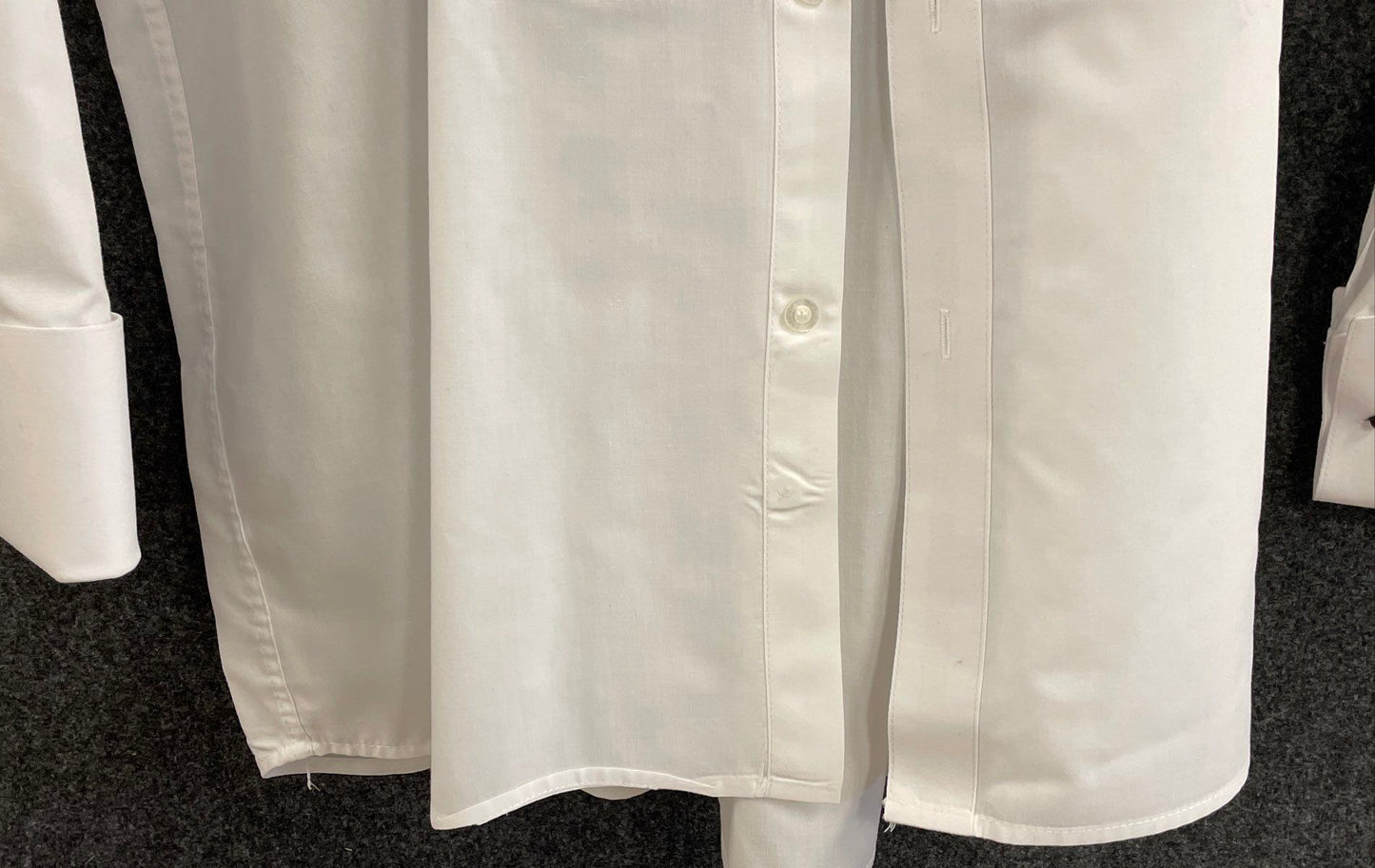 Daniel Ellissa Men's White Pleated Front Tuxedo Shirt French Cuffs 18.5 34-35