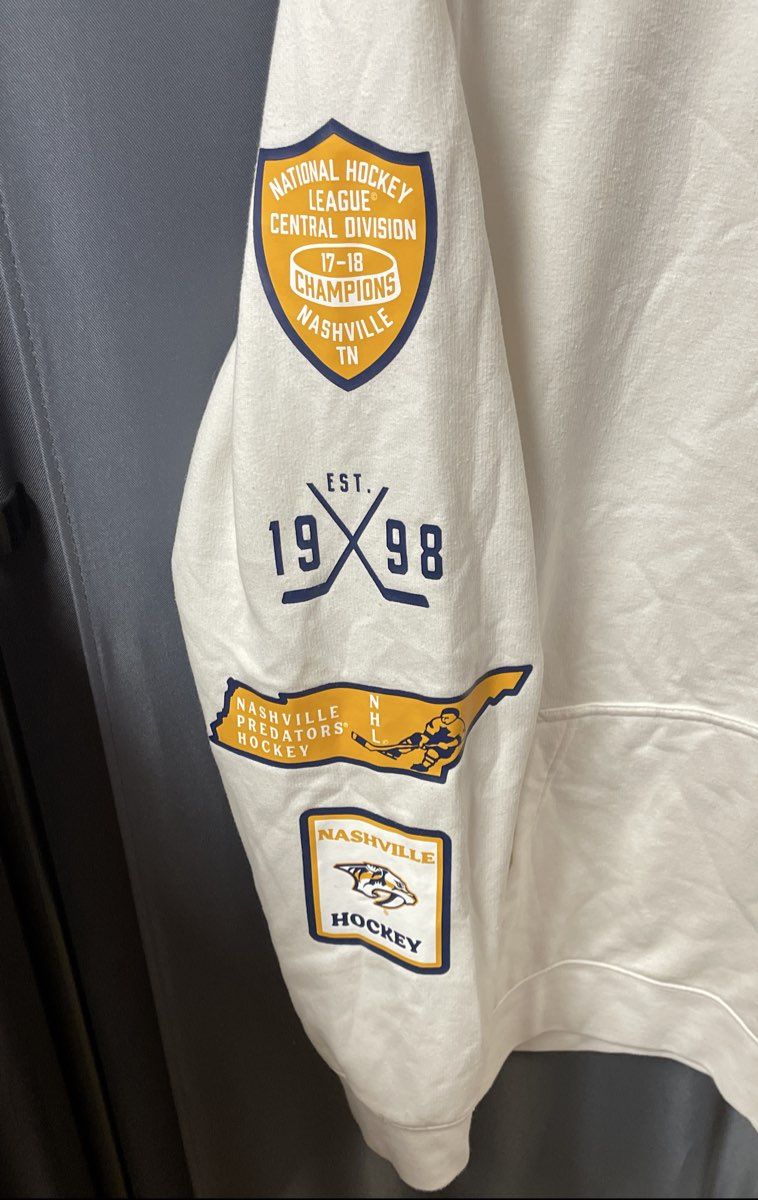 Fanatics Nashville Predators White 17-18 Division Champions Hoodie Sz 2XL