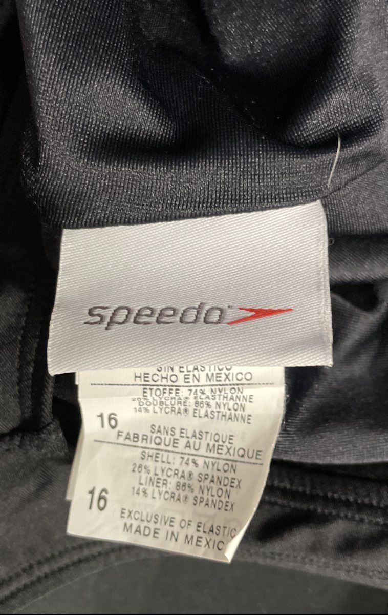 Speedo Women's Black Purple Racerback One Piece Swimsuit NWT Sz 16