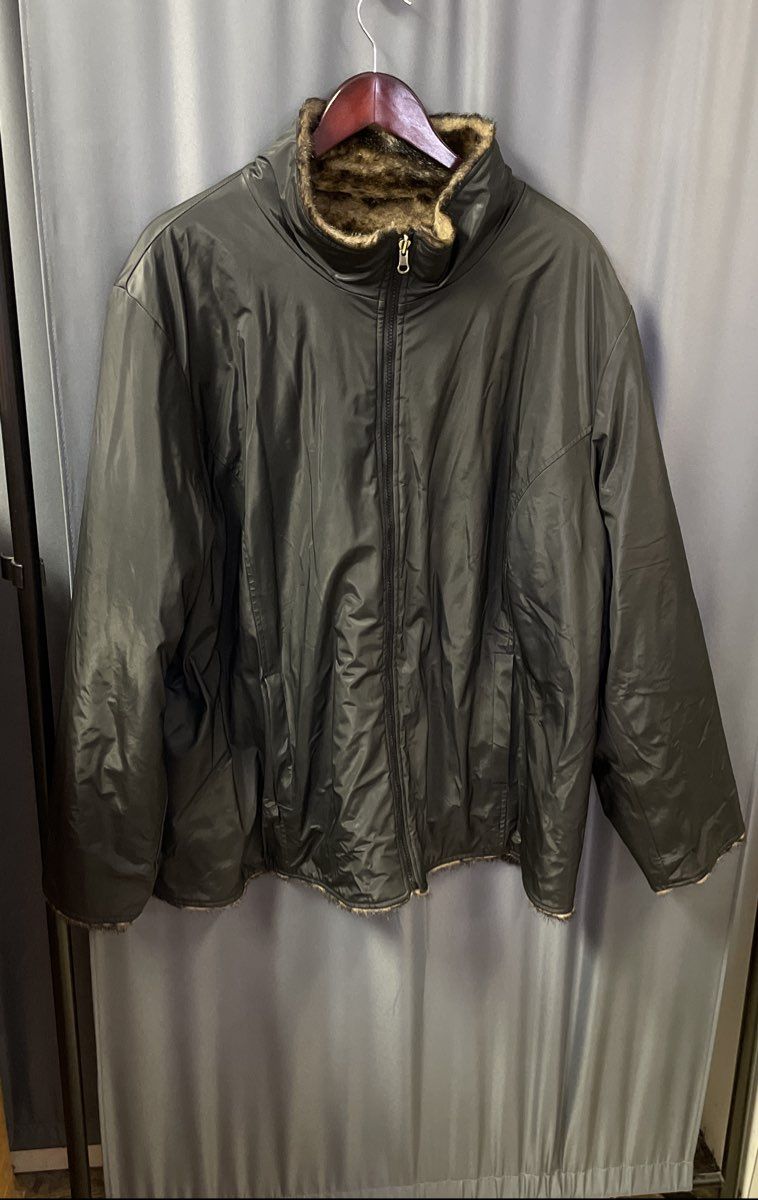 Venezia Women's Reversible Jacket Brown Gray Faux Fur Full Zip Up Sz 26/28