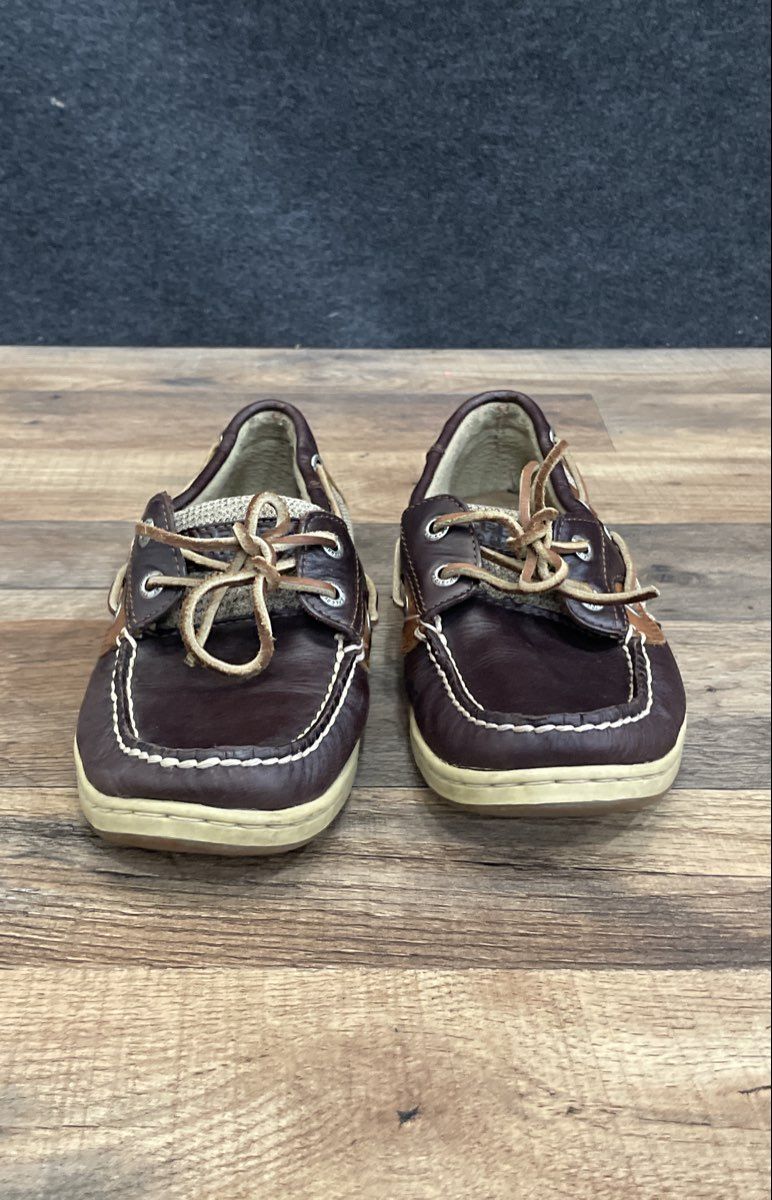 Sperry Top-Sider Bahama Dark Brown Tan Boat Shoes Men's Size 7.5