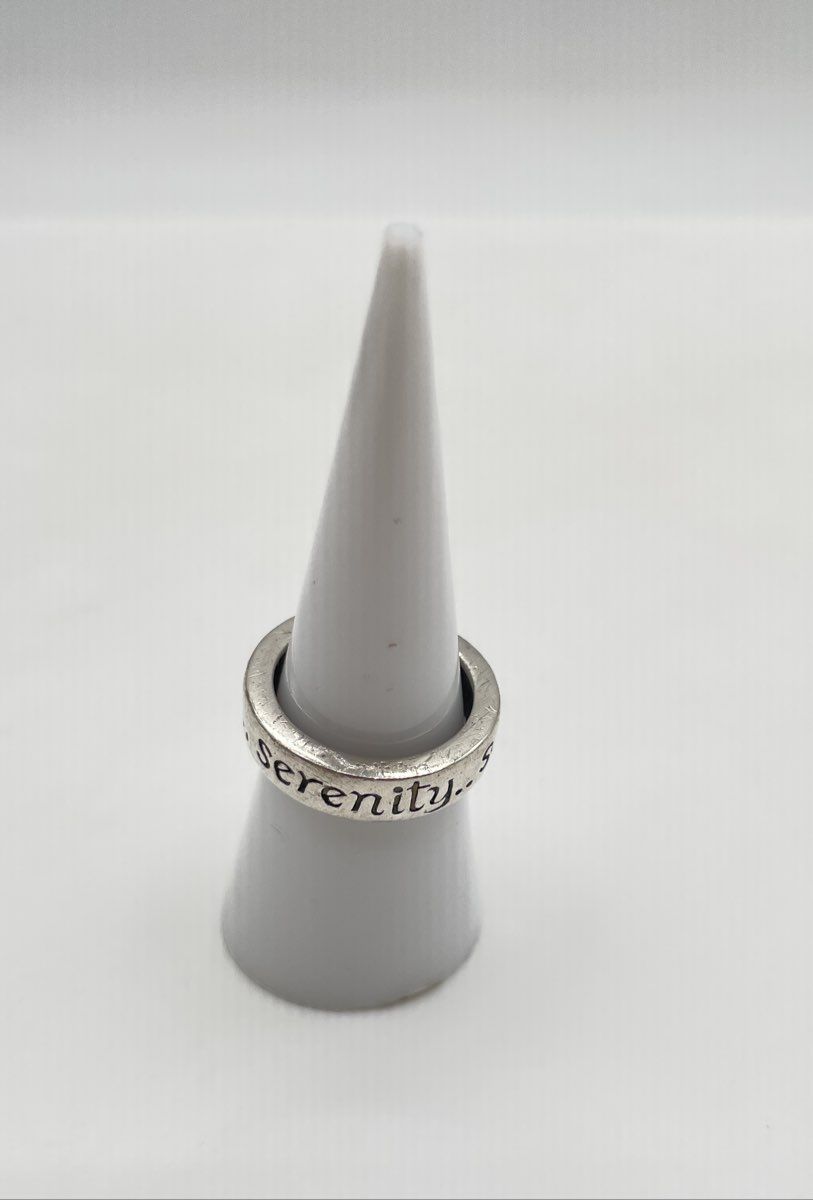 MWS 925 Sterling Silver Engraved Serenity Ring 5.9g