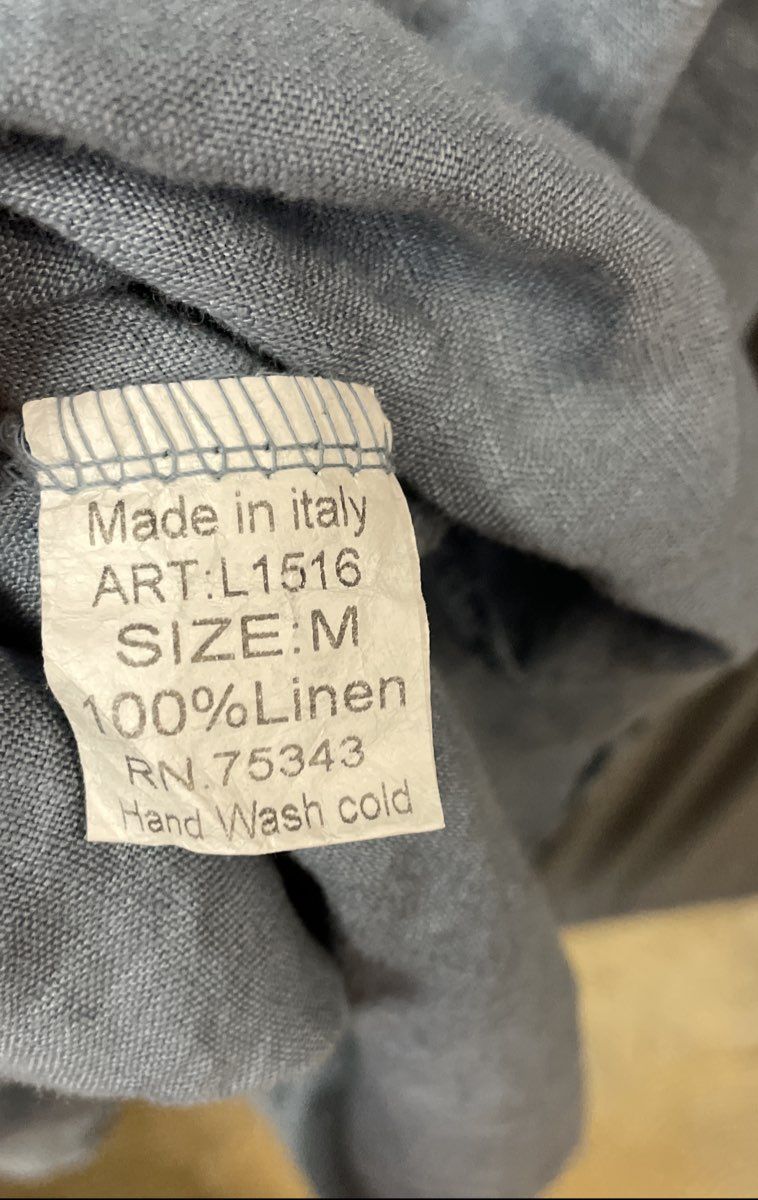 Lungo L'Arno Women's Blue 100% Linen Strap Tie Side Shift Dress Sz M Made Italy