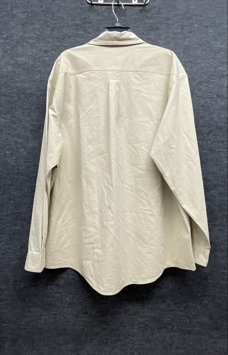 Vintage 90s L.L. Bean Cotton Canvas Field Shirt Khaki Button Up Sz XL