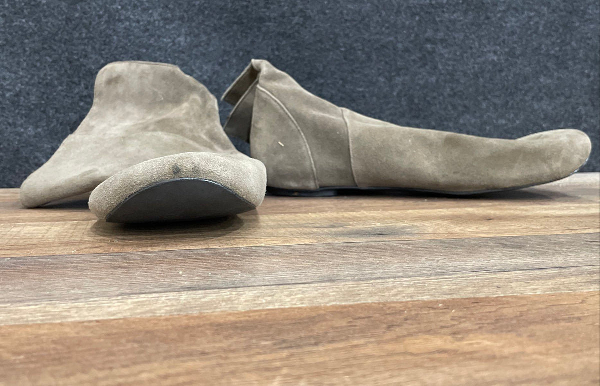 Pure Jill Grey Suede Slouch Pull On Ankle Boots Women's Size 9