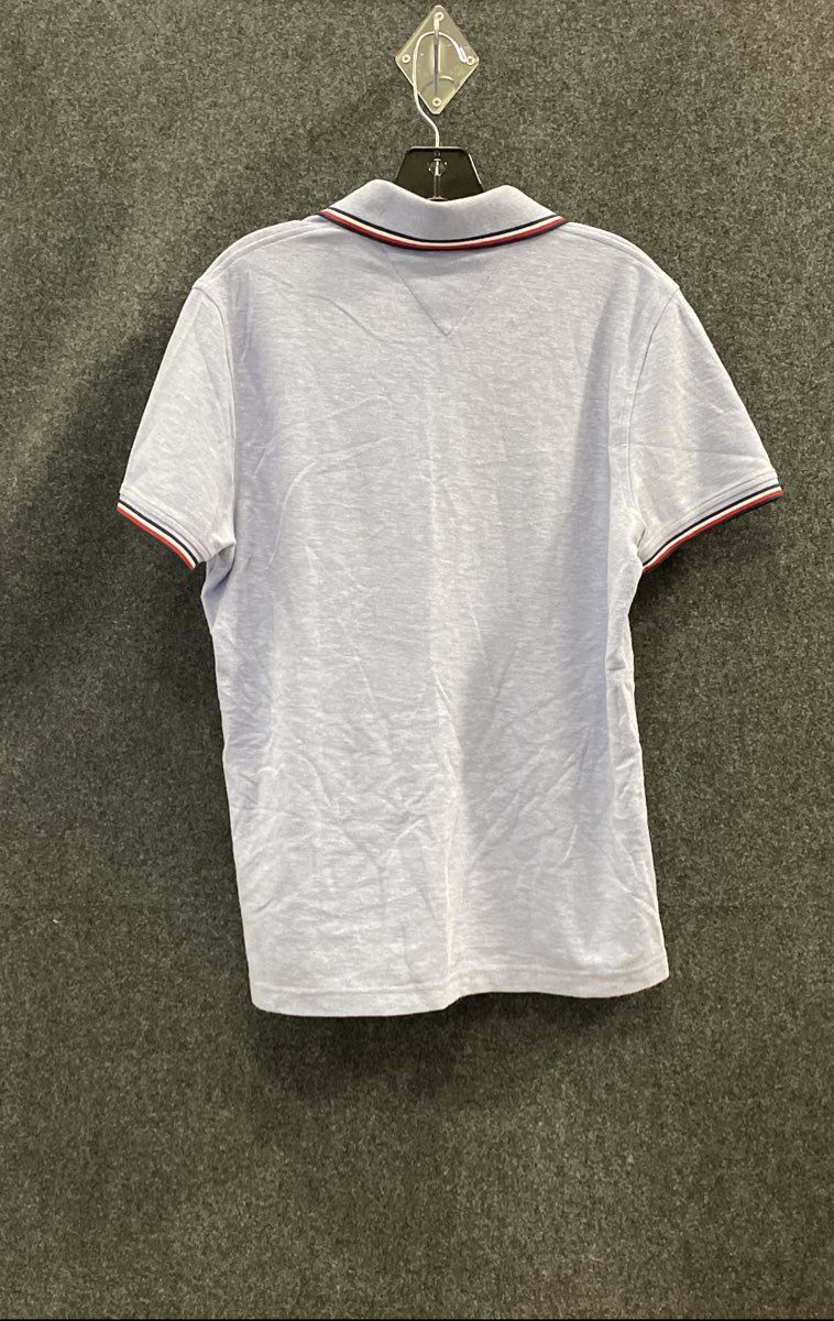 Tommy Hilfiger Men's Blue Regular Fit Striped Collar Polo Shirt Sz S