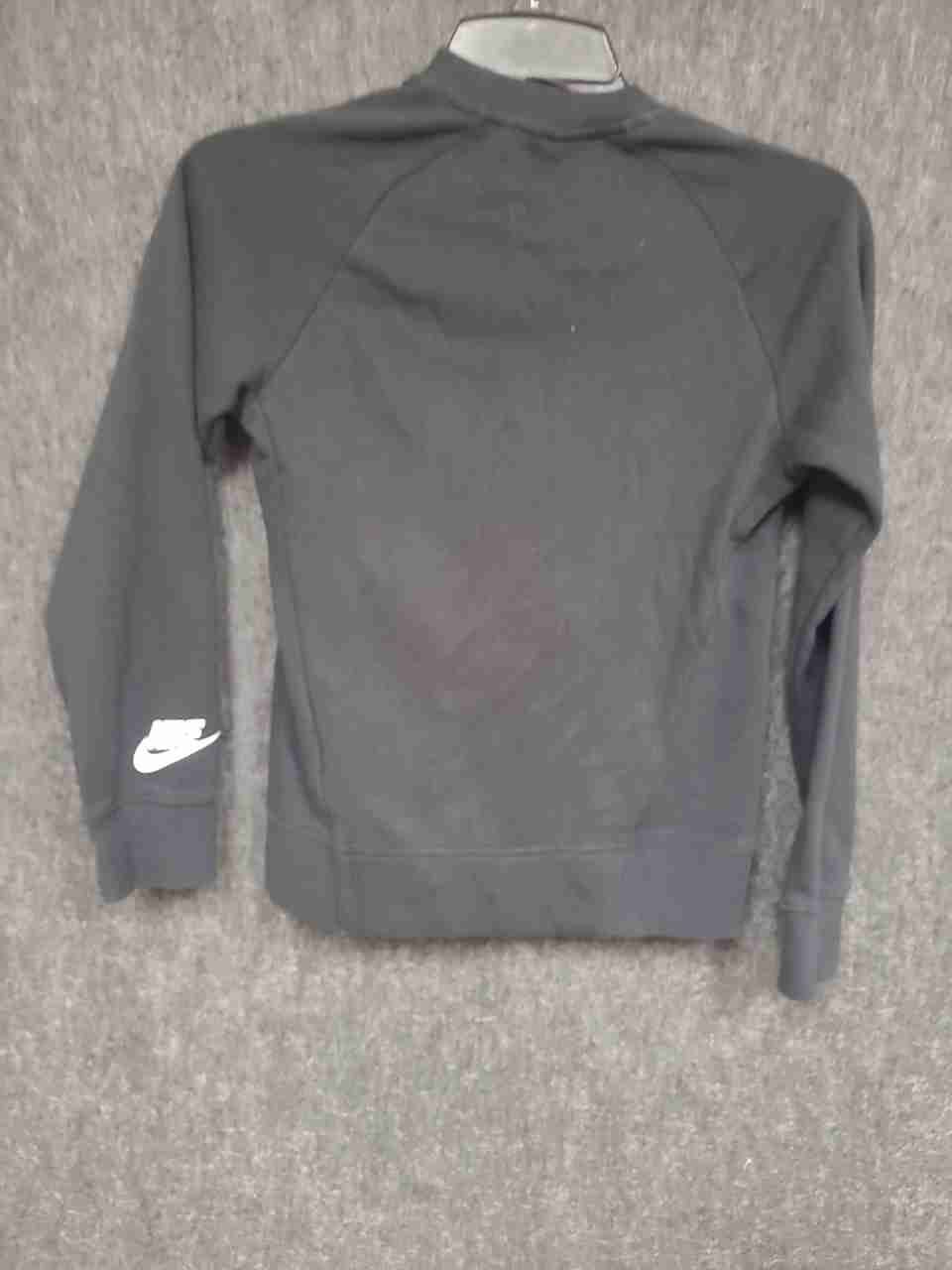 Nike Men's Black Sweatshirt Crewneck Stylized Graphic Logo Raglan Sleeves Sz M
