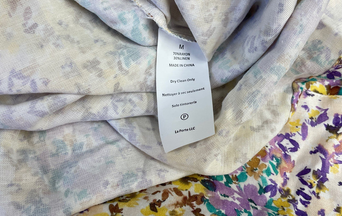 LaPorte Women's Gradient Floral Button Down Shirt NWT Multicolor Sz M