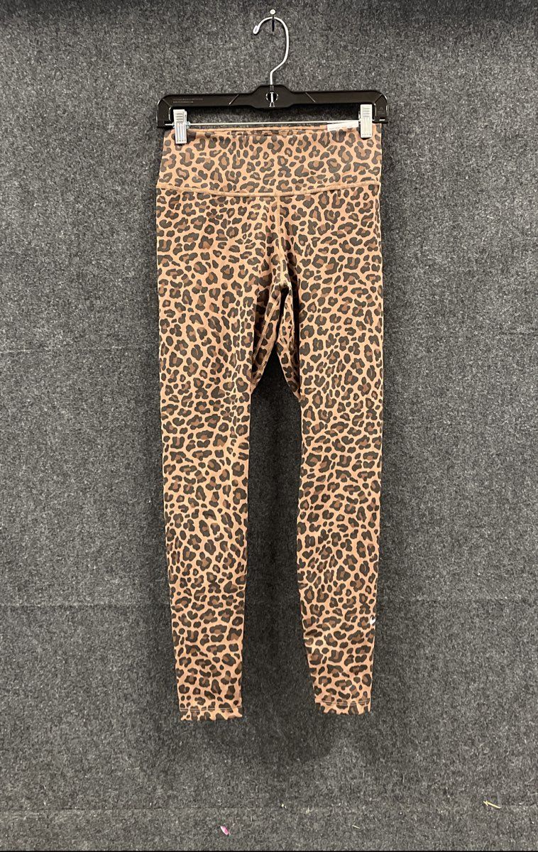 Nike Women's One Leopard Print Mid Rise Training Leggings Brown Sz S NWT