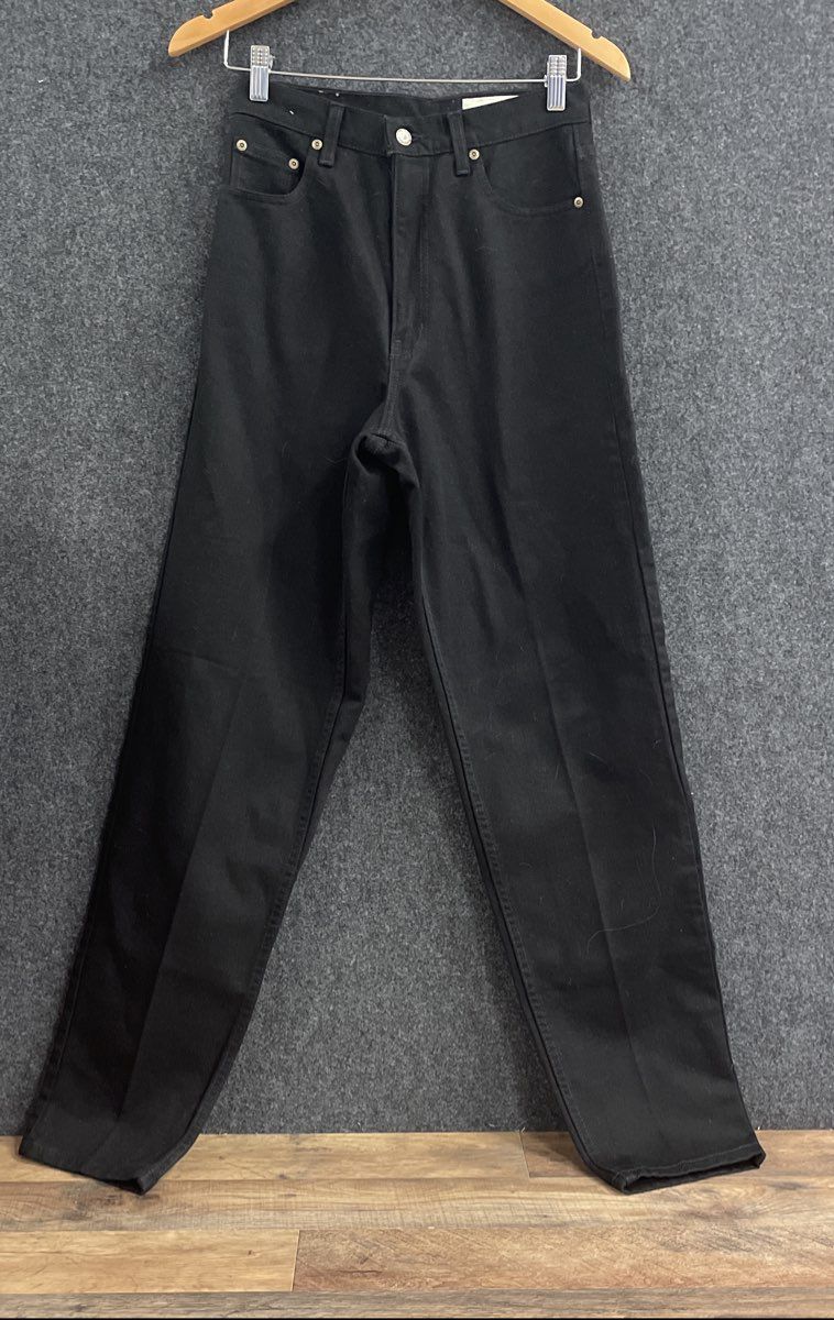 Vintage 90s Eddie Bauer Women's Black High Rise Tapered Leg Jeans Sz 6 Tall
