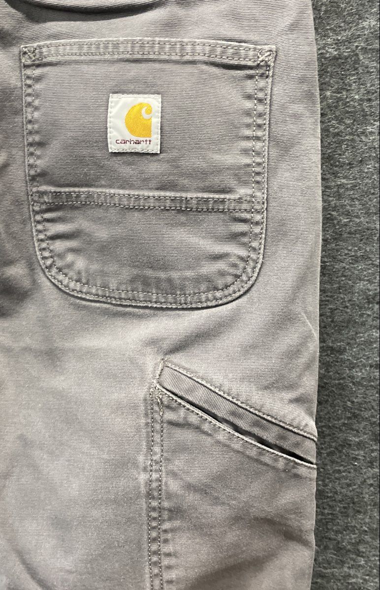 Carhartt Men's Gray Relaxed Straight Rugged Flex Canvas Work Pants Sz 30x30