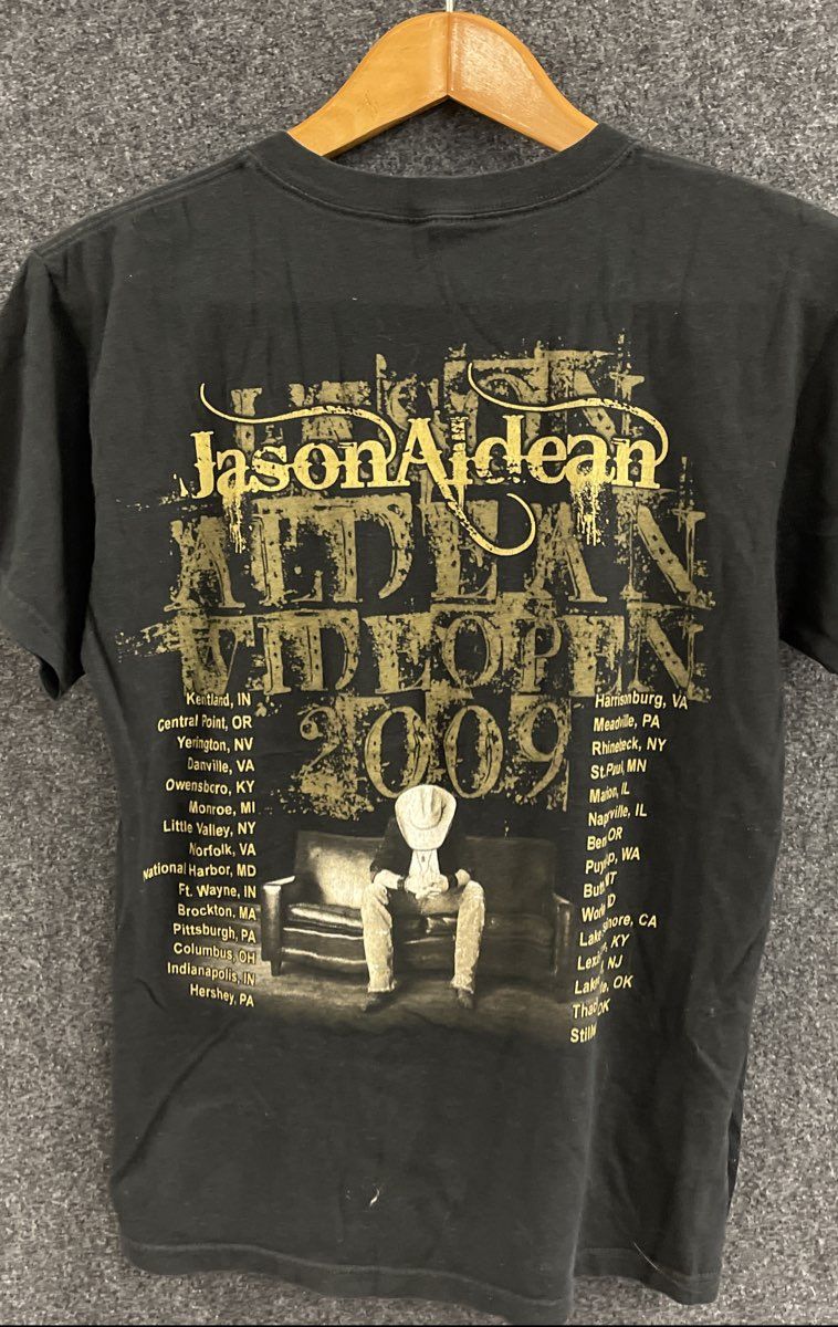 Jason Aldean 2009 Wide Open Tour Concert T-Shirt Double Stitch Anvil Sz M