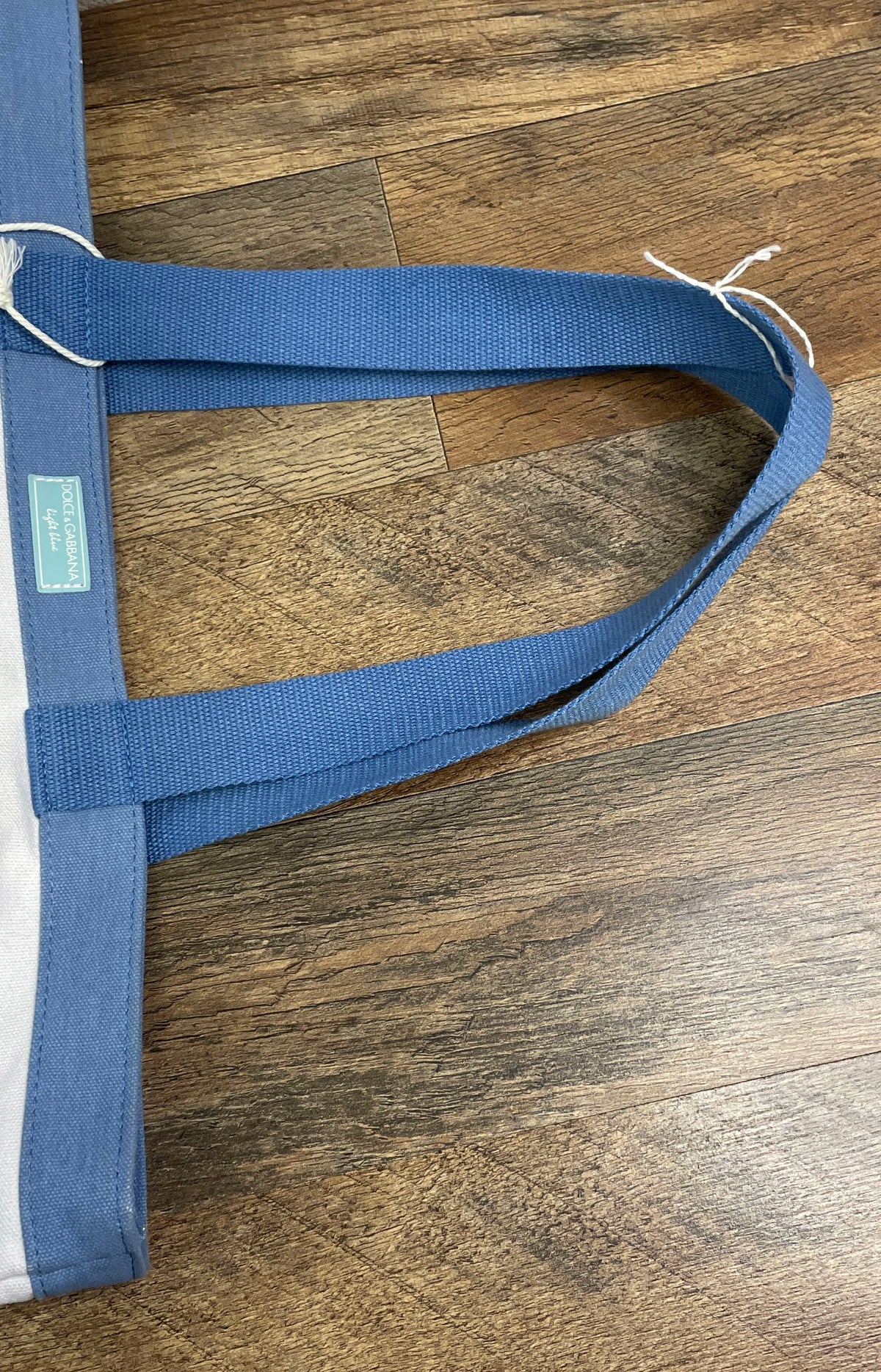 Dolce & Gabbana Blue White Striped Canvas Light Blue Fragrance GWP Tote Bag