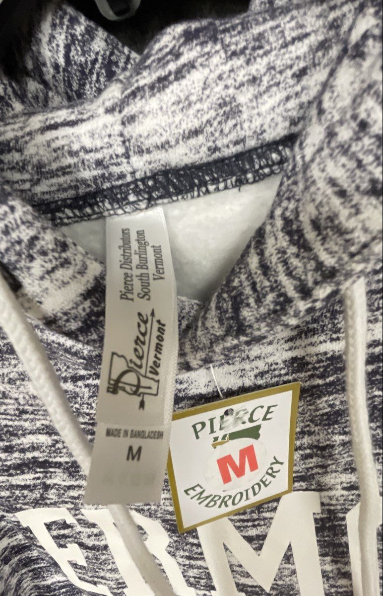 Pierce Vermont Unisex Hoodie Gray Space Dye Vermont EST. 1791 NWT Sz M