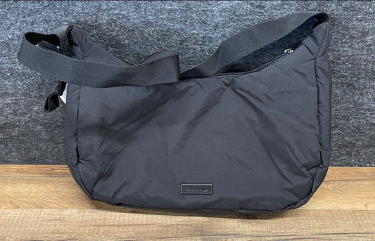 NWT Reebok Black Nylon Saddle Bag Single Strap Crossbody Hobo Purse