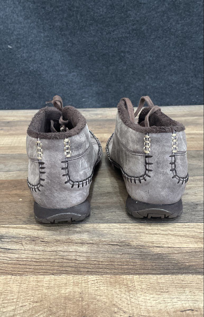 Skechers Bikers Relaxed Fit Chocolate Leather Mid Top Sneaker Boots Women's Sz 9