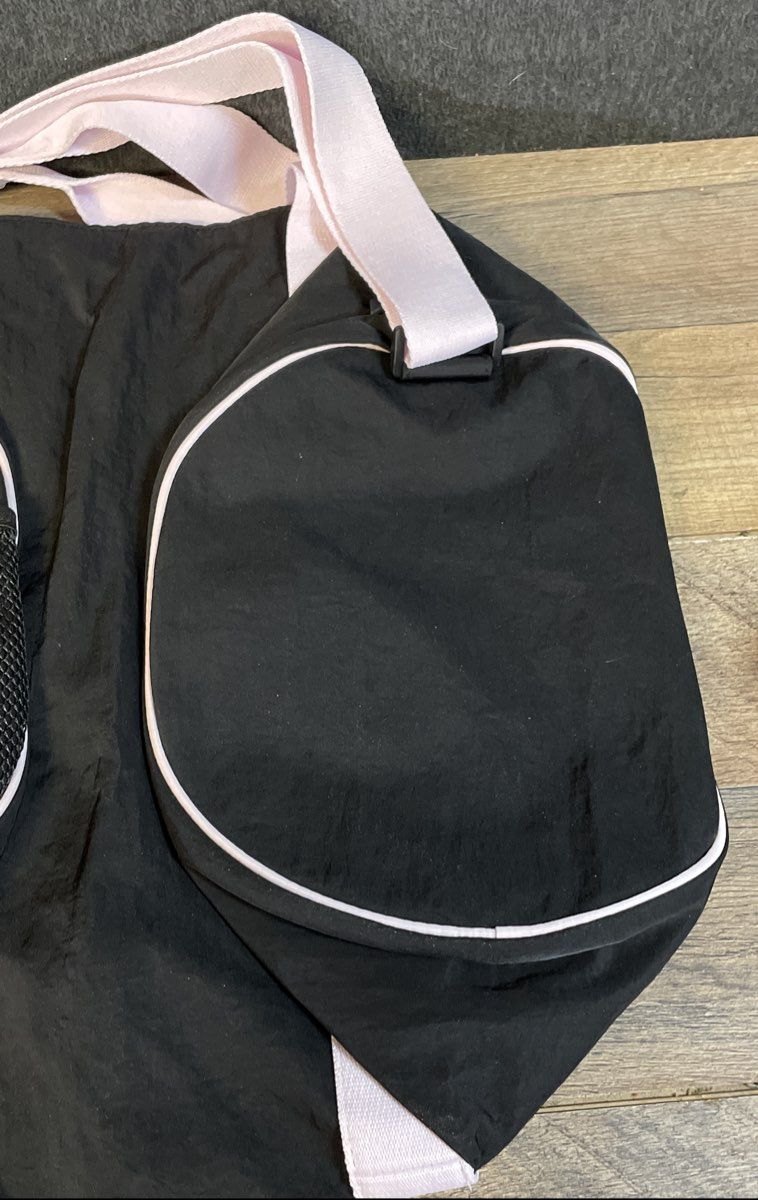 Victoria's Secret PINK Black Pink Script Logo Duffle Gym Bag NWOT