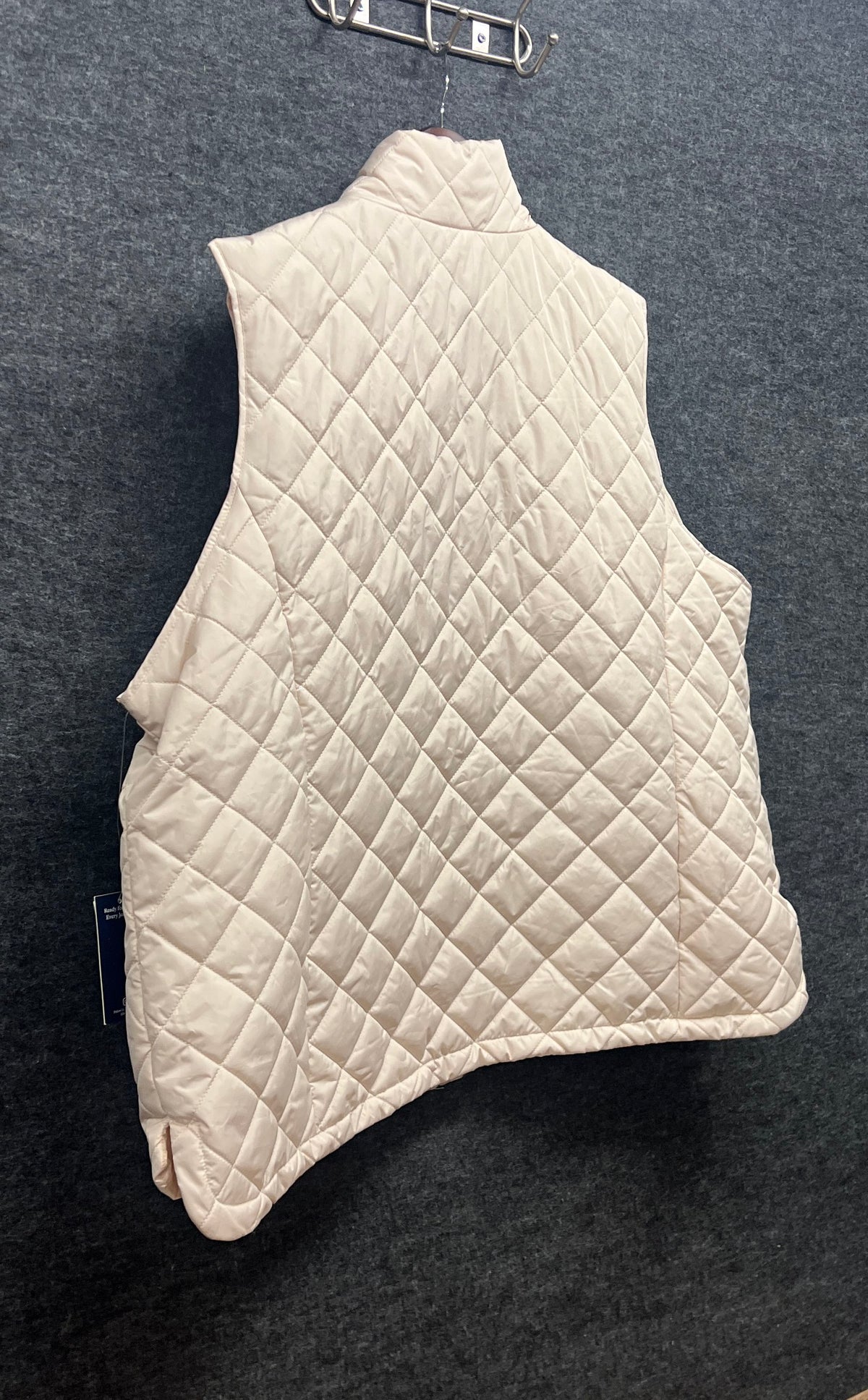 Lands' End Women's Ivory Quilted Zip Up Puffer Vest Sz 3X NWT