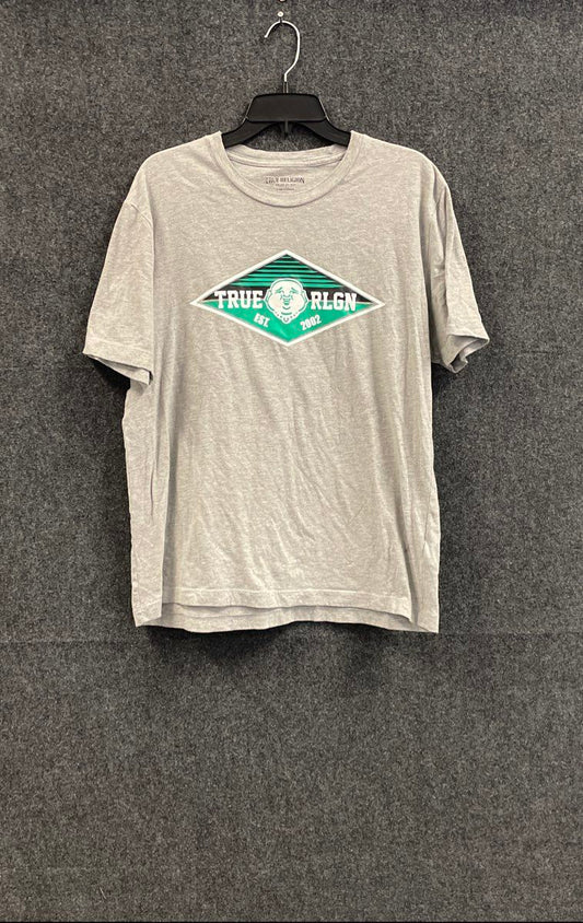 True Religion Grey Short Sleeve Shirt Men's Size Large