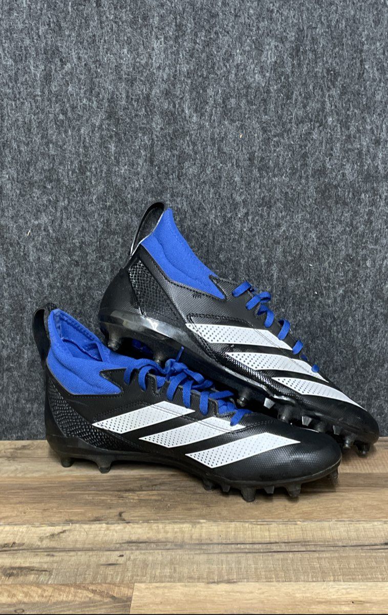 Adidas Adizero Impact.2 Black White Royal Blue Football Cleats Men's Size 9.5