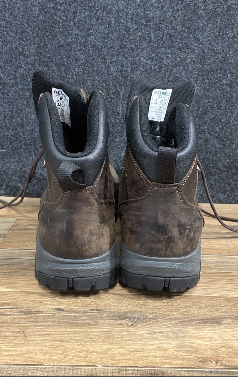 Gander Mountain TechH2O Waterproof Brown Leather Hiking Work Boots Men's Size 11