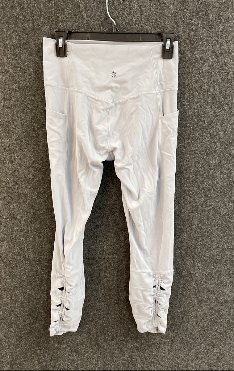 Athleta Women's Light Blue Salutation Stash Pocket II Cinch 7/8 Tights Size M