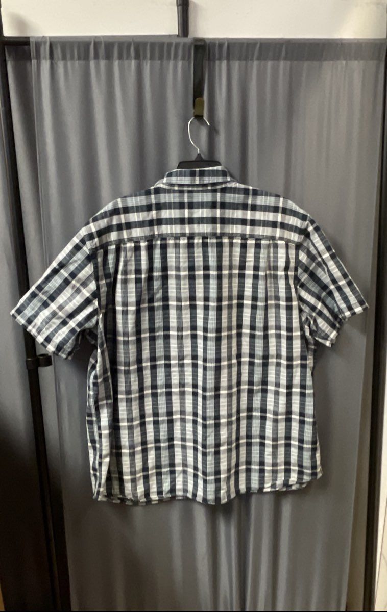 Carhartt Men's Relaxed Fit Short Sleeve Plaid Button Shirt Navy Sz 2XL